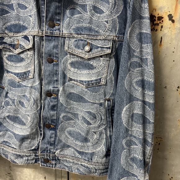 Hysteric Glamour x Supreme Denim Snake Trucker Jacket Blue Medium SS21 - Picture 4 of 10